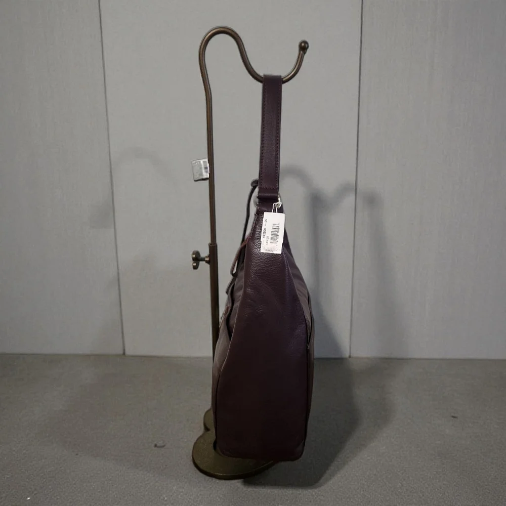Brighton Asher London Groove Hobo – Blackberry/Chocolate – NWT + Box
